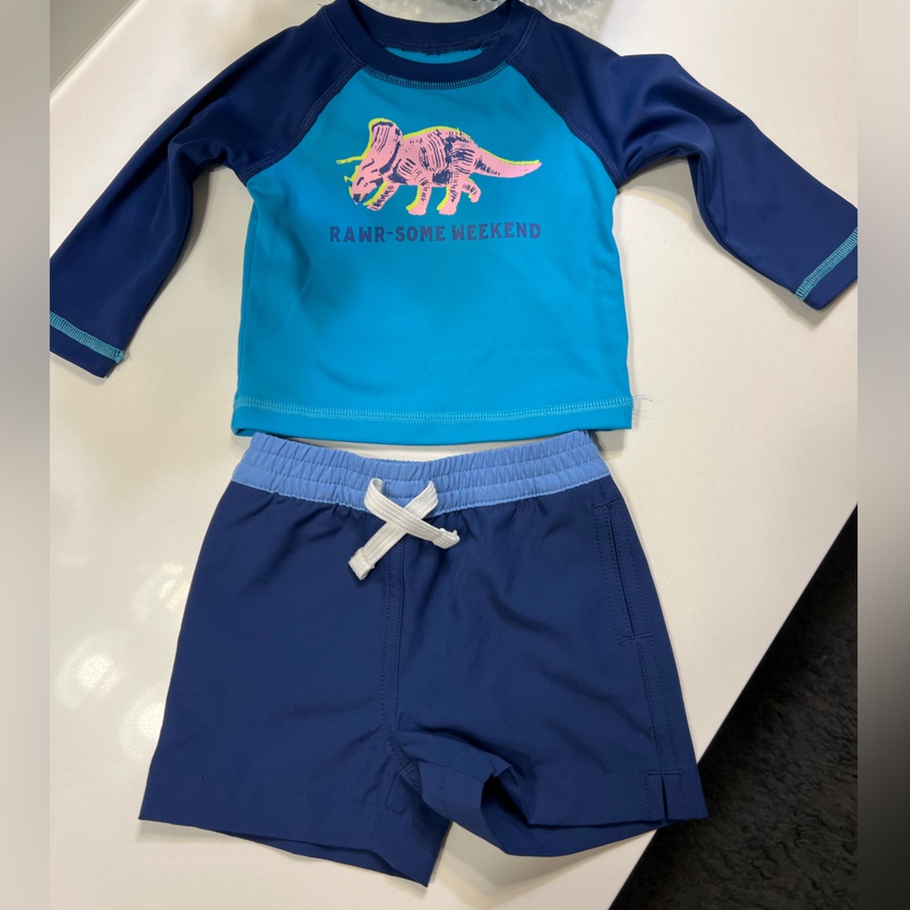 Chubbies swim trunks and rash guard. Size 6-12 months. Worn Once.